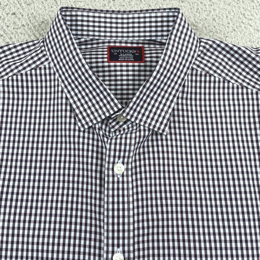 Untuckit Button Down Shirt Mens XL Blue Navy Wrinkle Free Business Casual